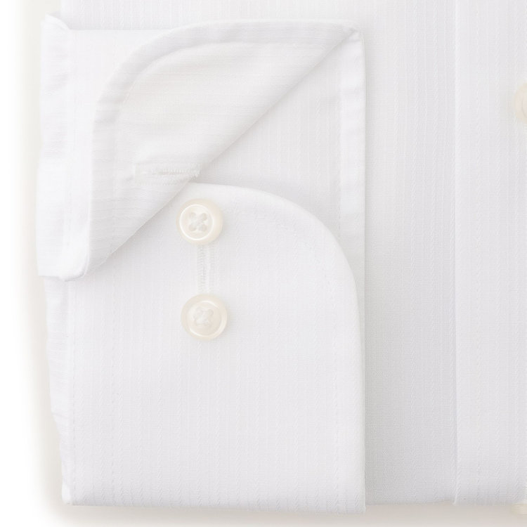 シルバーライン 【SILVER LINE】【形態安定】ボタンダウンカラーワイシャツ/ホワイト×ドビーストライプ 白