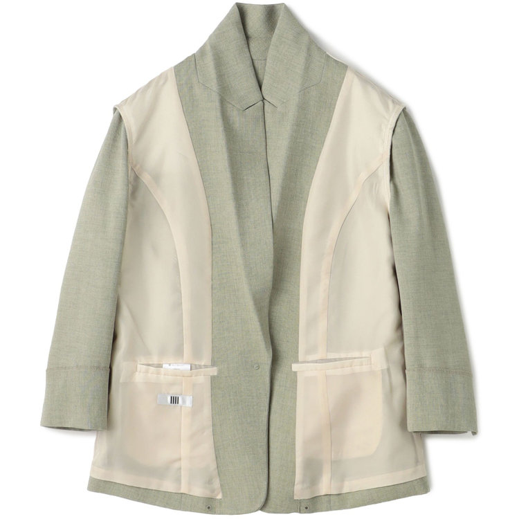 ブラックライン 【WEB限定/OUTLET】【SL】【春夏】1釦シングル七分袖ジャケット/グリーン/ウォッシャブル グリーン系(緑)