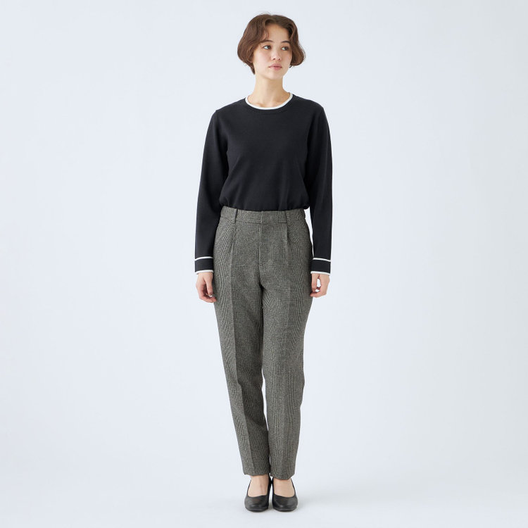 シルバーライン 【SL】【秋冬】 ラウンドネック ニットセーター/ネイビー/マシンウォッシャブル 紺中間