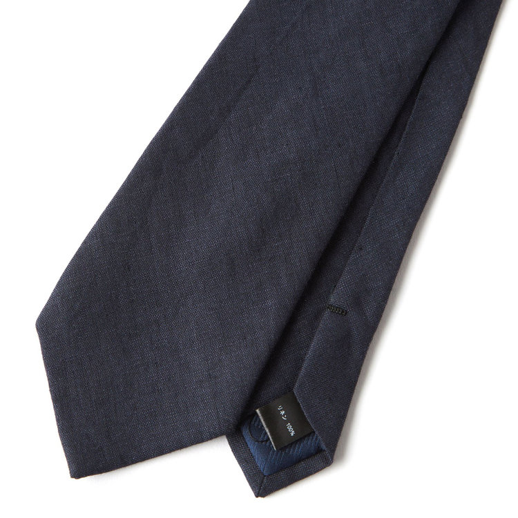 シルバーライン 【SILVER LINE】リネンソリッド系ネクタイ 8.0cm幅/ネイビー その他