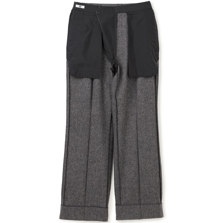 シルバーライン 【Take.it.easy】【秋冬】2タックワイドパンツ/グレー×ドネガルツイード/※裾上げ必要 グレー濃色