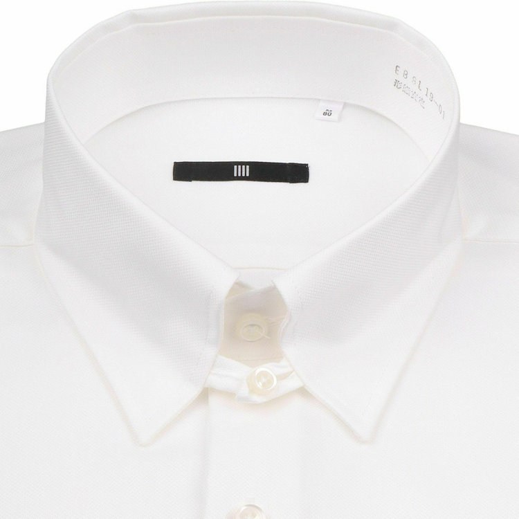 SUIT SELECT　アウトレット 【WEB限定/OUTLET/汚れ・キズ等有】【BL-3】【形態安定】タブカラードレスワイシャツ/ホワイト×ドビー/Oil guard 白