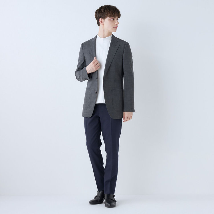 シルバーライン 【4S CROSS】【春夏】セットアップジャケット/グレー/パッチポケット グレー中間