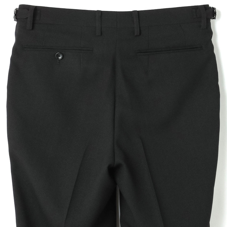 ブラックライン 【発送在庫あり】【RBC】【春夏】2タックパンツ/ブラック/サイド尾錠/4S SUSTAINABILITY&ECOLOGY FABRIC/※裾上げ済仕様 黒