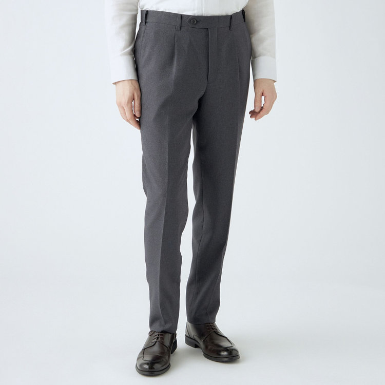 シルバーライン 【CLASSICO TAPERED】【秋冬】コーディネートパンツ付き/2釦シングルスーツ 1タック/ネイビー×グレンチェック+グレーソリッドパンツ/ウエストムーブ/4S SUSTAINABILITY&ECOLOGY FABRIC/※パンツ裾上げ済仕様 紺濃色