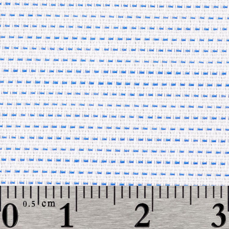 スーツセレクト 【国内縫製】【パターンオーダー】【形態安定】ワイシャツ/ブルー×刺し子(COTTON100%) 青中間