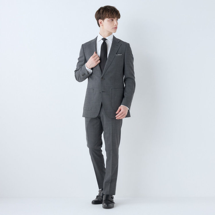 シルバーライン 【4S CROSS】【春夏】セットアップジャケット/グレー/パッチポケット グレー中間