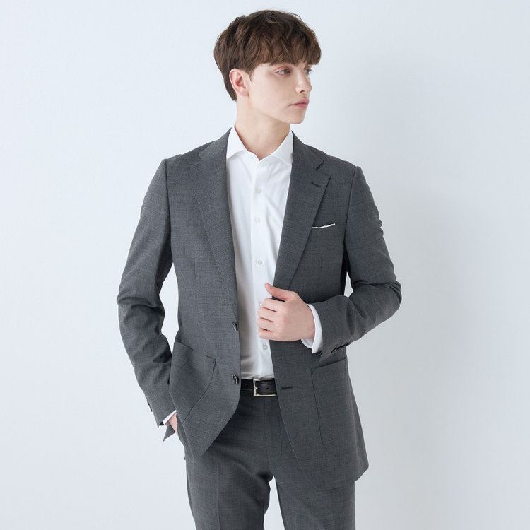 シルバーライン 【4S CROSS】【春夏】セットアップジャケット/グレー/パッチポケット グレー中間