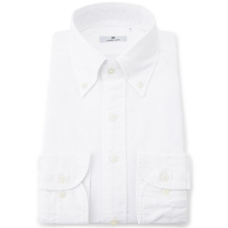 シルバーライン 【CLASSICO TAPERED】ボタンダウンドレスワイシャツ/ホワイト 白