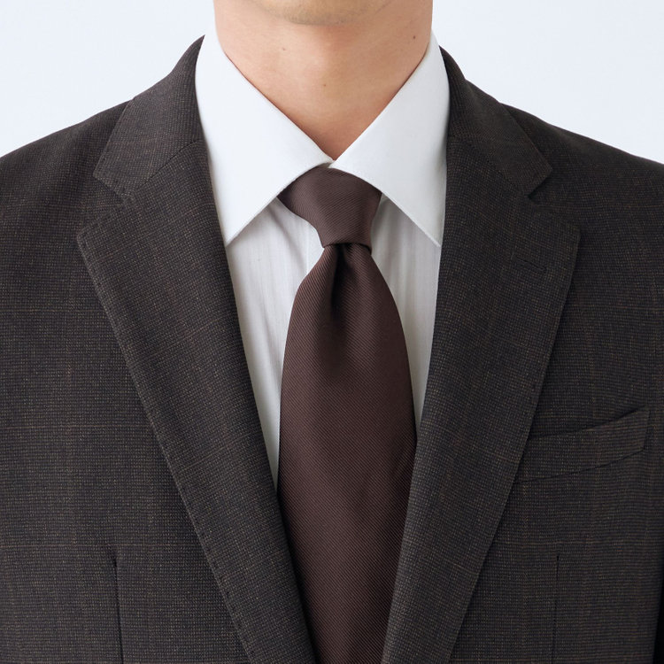 ブラックライン 【発送在庫あり】【SLIM TAPERED_2】【秋冬】コーディネートパンツ付き/2釦シングルスーツ 0タック/ブラウン×チェック+ブラックソリッドパンツ/ウエストシャーリング/4S SUSTAINABILITY/※パンツ裾上げ済仕様 茶濃色