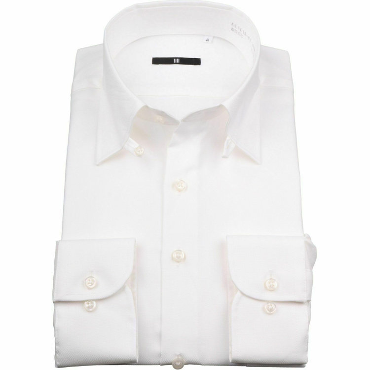 SUIT SELECT　アウトレット 【WEB限定/OUTLET/汚れ・キズ等有】【BL-3】【形態安定】タブカラードレスワイシャツ/ホワイト×ドビー/Oil guard 白