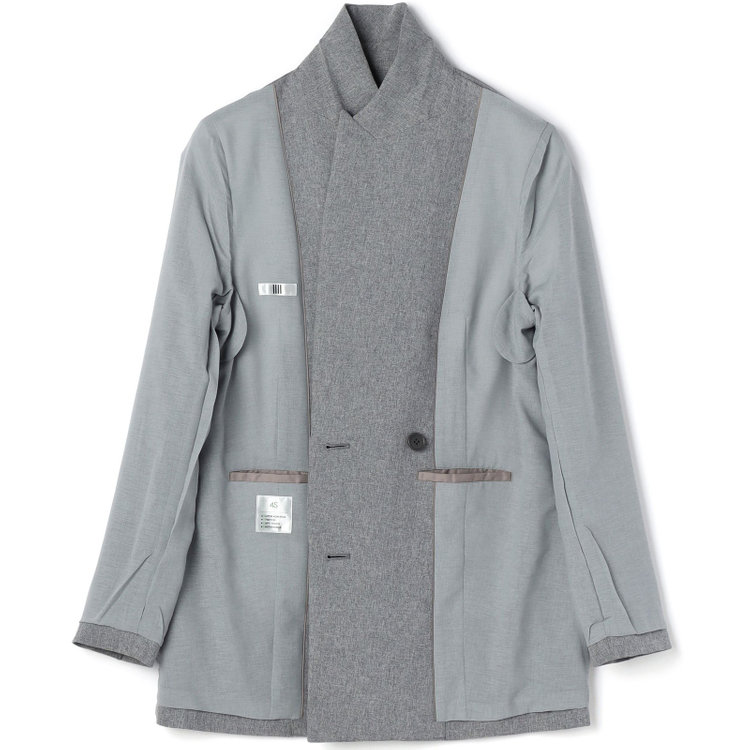 シルバーライン 【SILVER LINE】【春夏】6釦2掛けダブルブレザー/4S SUSTAINABILITY&ECOLOGY FABRIC/ライトグレー×メタル釦 グレー淡色