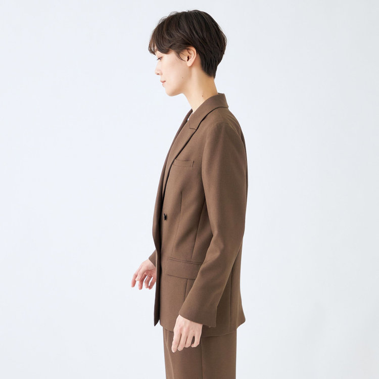 シルバーライン 【SL】【秋冬】4釦1掛けダブルジャケット/ブラウン/2WAYストレッチ/ウォッシャブル 茶中間