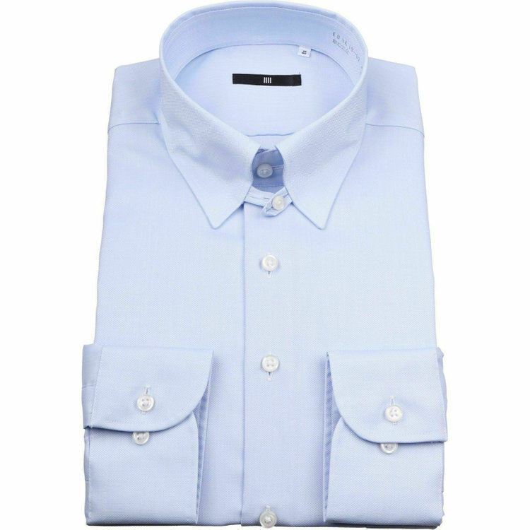 SUIT SELECT　アウトレット 【WEB限定/OUTLET/汚れ・キズ等有】【BL-3】【形態安定】タブカラードレスワイシャツ/ブルー×ドビー/Oil guard 青中間