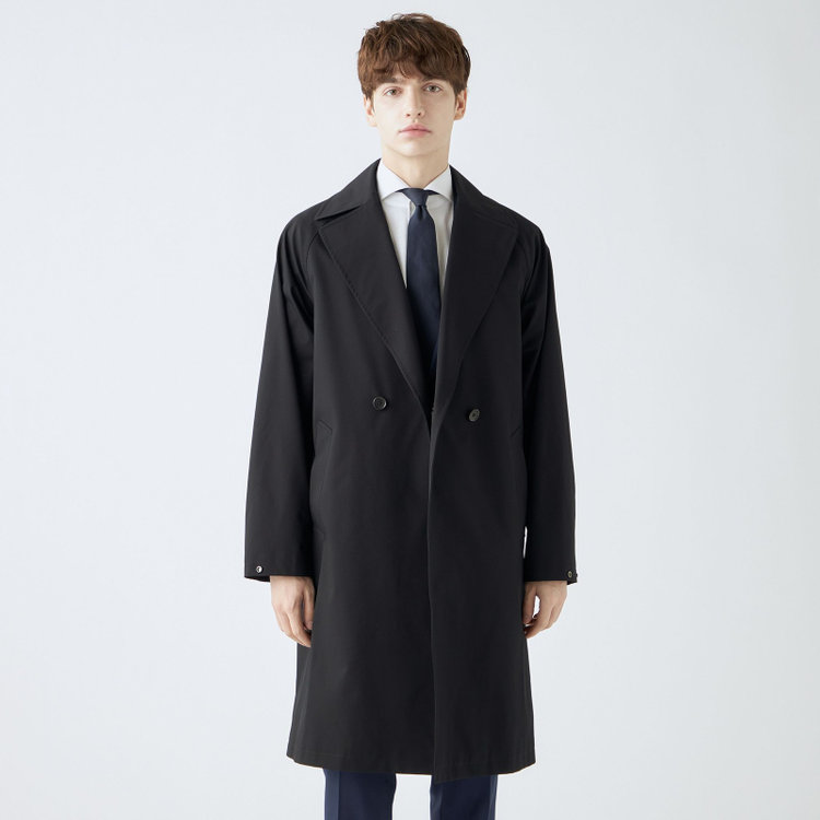 ブラックライン 【BL】ダブルラグランベルテッドコート/ブラック/WATERPROOF/4S SOLOTEX 黒