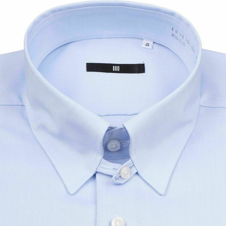 SUIT SELECT　アウトレット 【WEB限定/OUTLET/汚れ・キズ等有】【BL-3】【形態安定】タブカラードレスワイシャツ/ブルー×ドビー/Oil guard 青中間