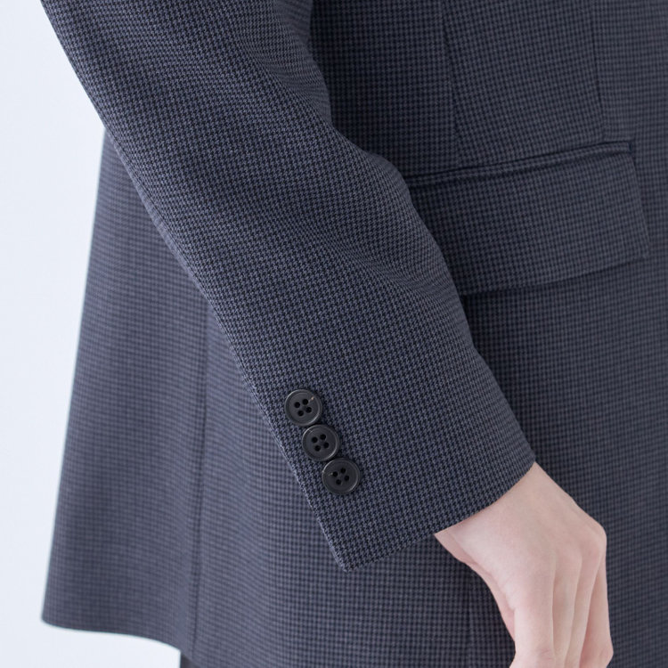 スーツセレクト 【RELAX TAPERED_2】【秋冬】4釦1掛けダブルジャケット/ネイビー×ガンクラブチェック/ウォッシャブル ネイビー系(紺)