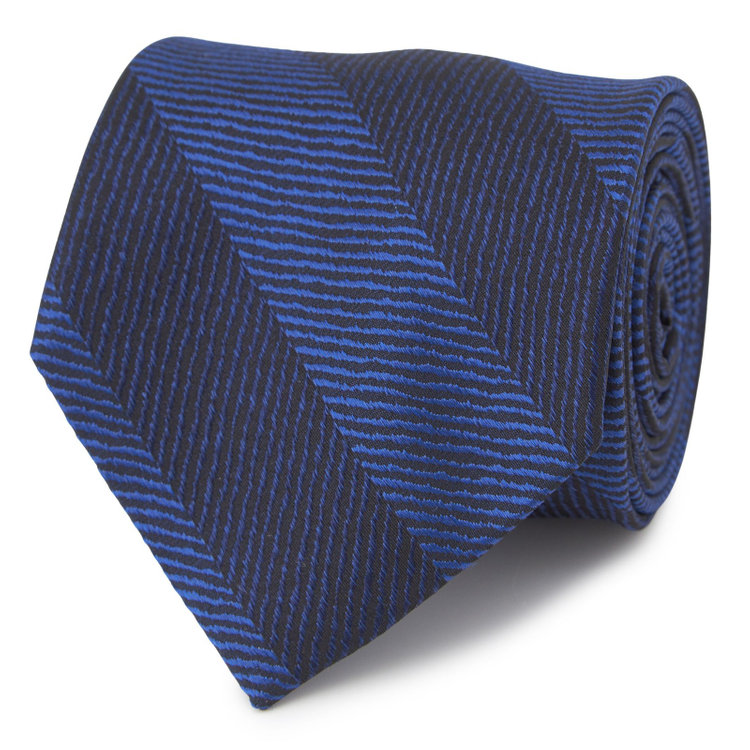 シルバーライン 【SILVER LINE】シルクストライプネクタイ 8.0cm幅/ブルー×ネイビー その他