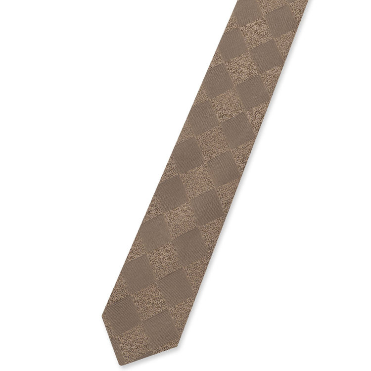 シルバーライン 【BLACK LINE】シルクブレンドチェックネクタイ 7.5cm幅/ブラウン その他