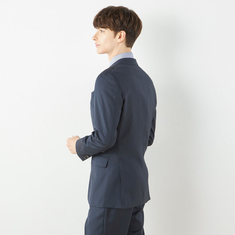 シルバーライン 【CLASSICO TAPERED】【秋冬】2釦シングルスーツ 1タック/ネイビー×シャドーストライプ/ウエストムーブ/Ermenegildo Zegna TRAVELLER woven in italy/※裾上げ必要 紺中間