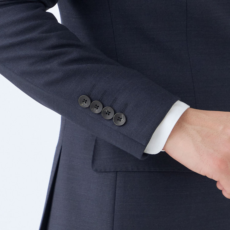 シルバーライン 【CLASSICO TAPERED】【年間】【結婚式対応可】2釦シングルフォーピーススーツ 1タック/ネイビー＋コーディネートパンツグレー/両面ジレ/ウエストムーブ/4S SUSTAINABILITY&ECOLOGY FABRIC/※裾上げ必要 紺中間