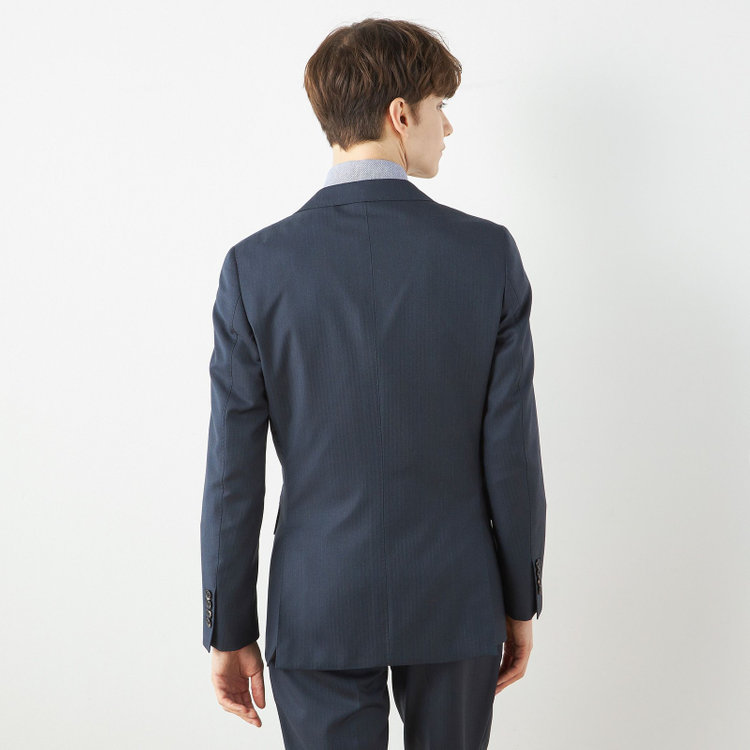 シルバーライン 【CLASSICO TAPERED】【秋冬】2釦シングルスーツ 1タック/ネイビー×シャドーストライプ/ウエストムーブ/Ermenegildo Zegna TRAVELLER woven in italy/※裾上げ必要 紺中間