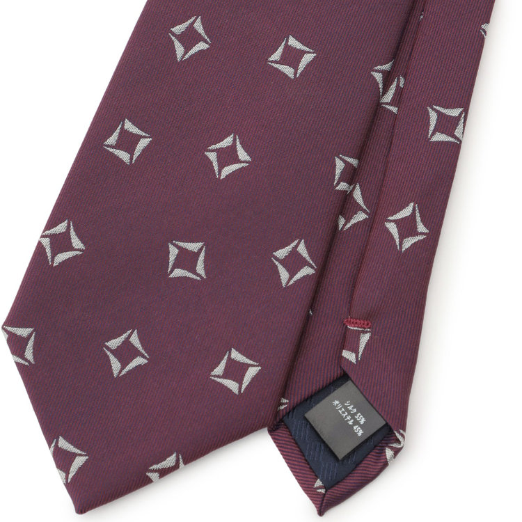 シルバーライン 【SILVER LINE】シルクブレンド小紋ネクタイ 8.0cm幅/ワイン その他