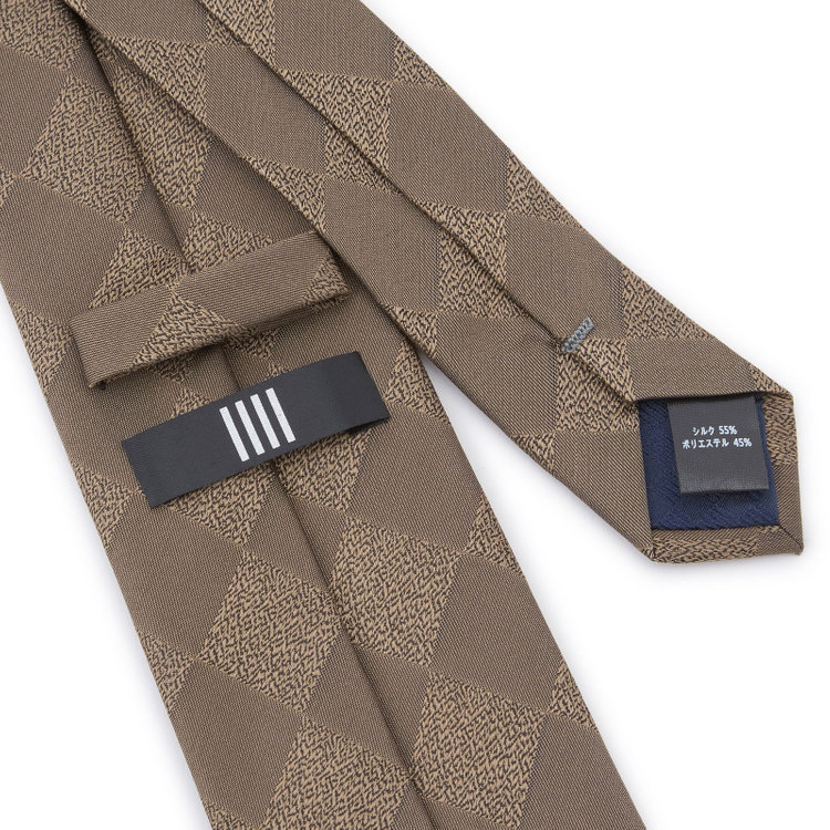 シルバーライン 【BLACK LINE】シルクブレンドチェックネクタイ 7.5cm幅/ブラウン その他