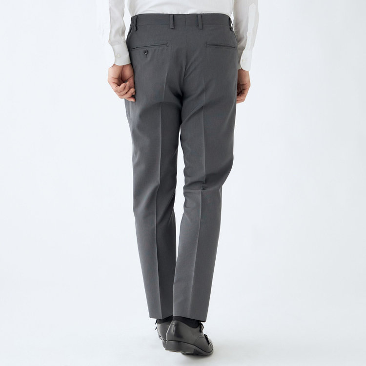 ブラックライン 【SLIM TAPERED_2】【春夏】スペアパンツ付き/2釦シングルスーツ 0タック/グレー/ウエストシャーリング/4S SUSTAINABILITY/※パンツ裾上げ済仕様 グレー濃色