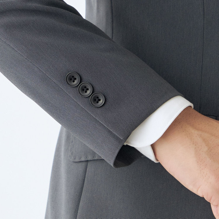 ブラックライン 【SLIM TAPERED_2】【春夏】スペアパンツ付き/2釦シングルスーツ 0タック/グレー/ウエストシャーリング/4S SUSTAINABILITY/※パンツ裾上げ済仕様 グレー濃色