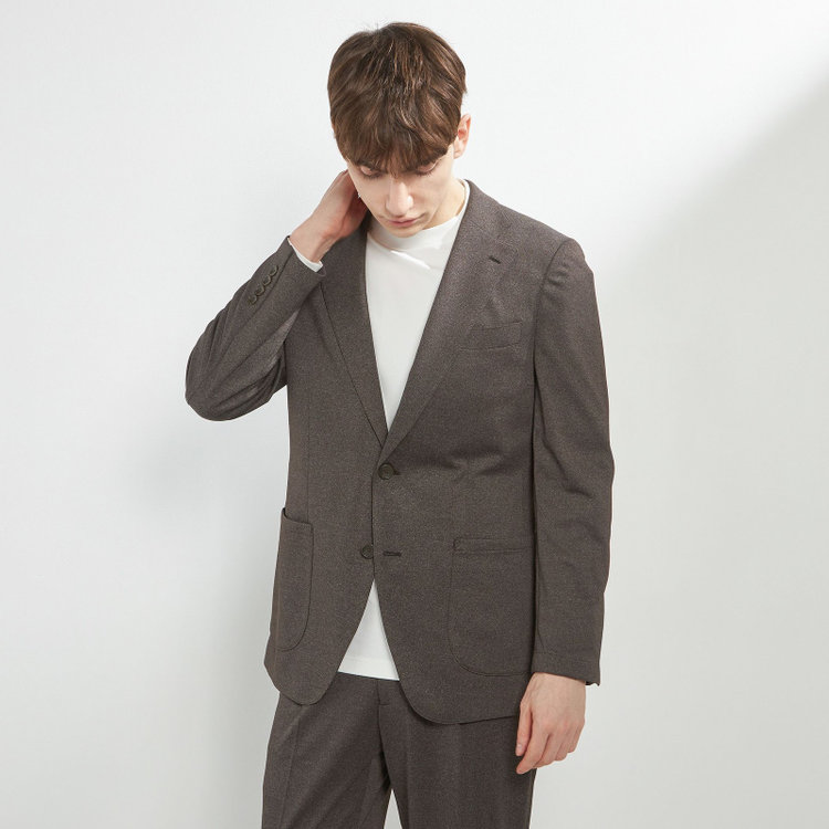 シルバーライン 【CLASSICO TAPERED】【春夏】2釦シングルジャケット/ブラウン/パッチポケット/4S SUSTAINABILITY&ECOLOGY FABRIC 茶濃色