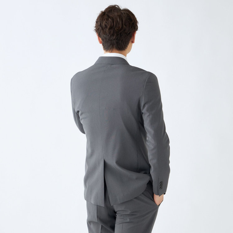 ブラックライン 【SLIM TAPERED_2】【春夏】スペアパンツ付き/2釦シングルスーツ 0タック/グレー/ウエストシャーリング/4S SUSTAINABILITY/※パンツ裾上げ済仕様 グレー濃色
