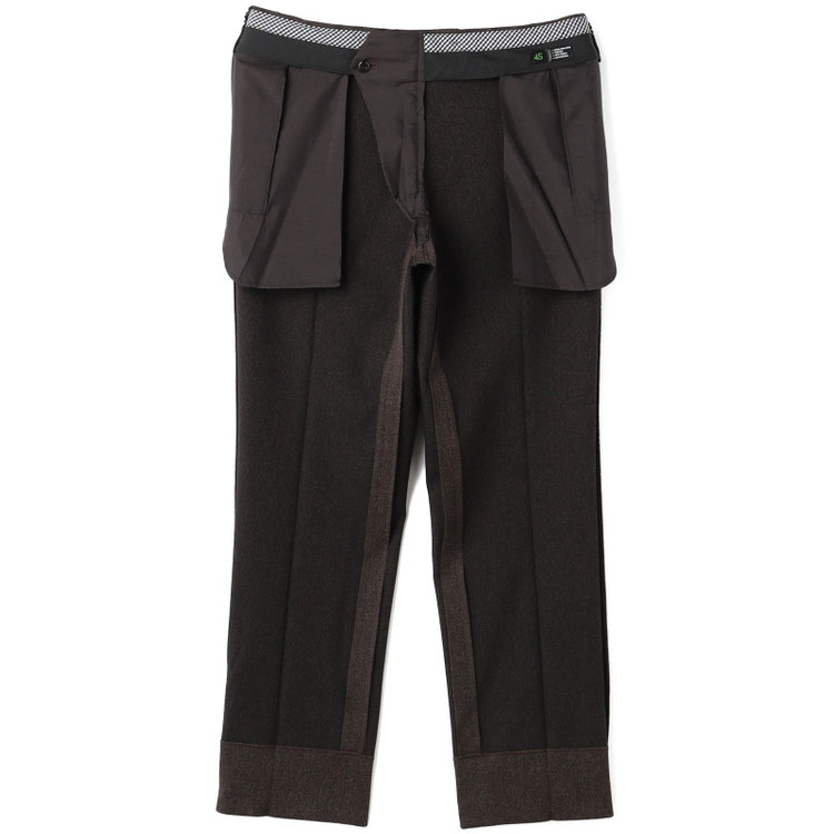 ブラックライン 【SLIM TAPERED】【秋冬】ポリエステル0タックテーパードパンツ/ブラウン/ウエストムーブ/ウォッシャブル/4S スーパーストレッチ/裾上げ済み仕様 茶中間