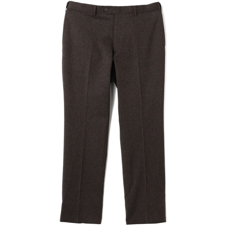 ブラックライン 【SLIM TAPERED】【秋冬】ポリエステル0タックテーパードパンツ/ブラウン/ウエストムーブ/ウォッシャブル/4S スーパーストレッチ/裾上げ済み仕様 茶中間