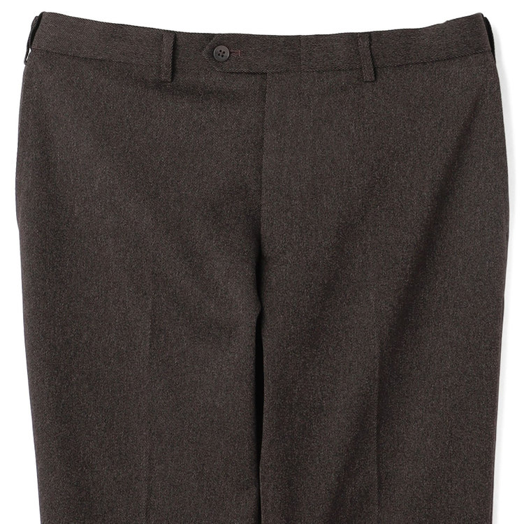 ブラックライン 【SLIM TAPERED】【秋冬】ポリエステル0タックテーパードパンツ/ブラウン/ウエストムーブ/ウォッシャブル/4S スーパーストレッチ/裾上げ済み仕様 茶中間