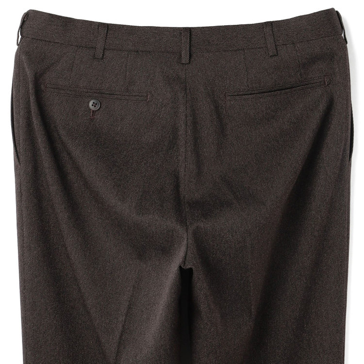 ブラックライン 【SLIM TAPERED】【秋冬】ポリエステル0タックテーパードパンツ/ブラウン/ウエストムーブ/ウォッシャブル/4S スーパーストレッチ/裾上げ済み仕様 茶中間
