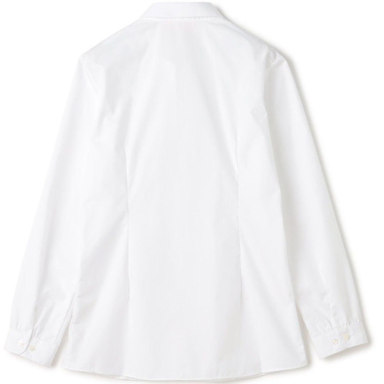 スーツセレクト 【SUIT SELECT×Samantha Thavasa】【長袖】リボン&フリル取り外しスキッパー/ホワイト×ドビーストライプ/形態安定 ホワイト系(白)