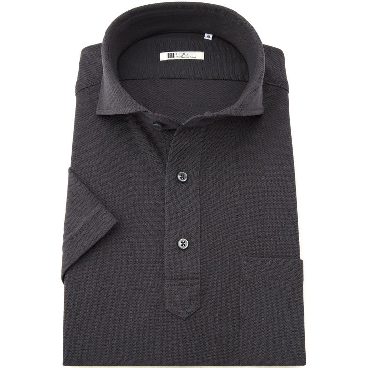 シルバーライン 【発送在庫あり】【WEB限定】【RBC/半袖】カッタウェイビズポロシャツ プルオーバータイプ/ダークグレー/4S グレー中間