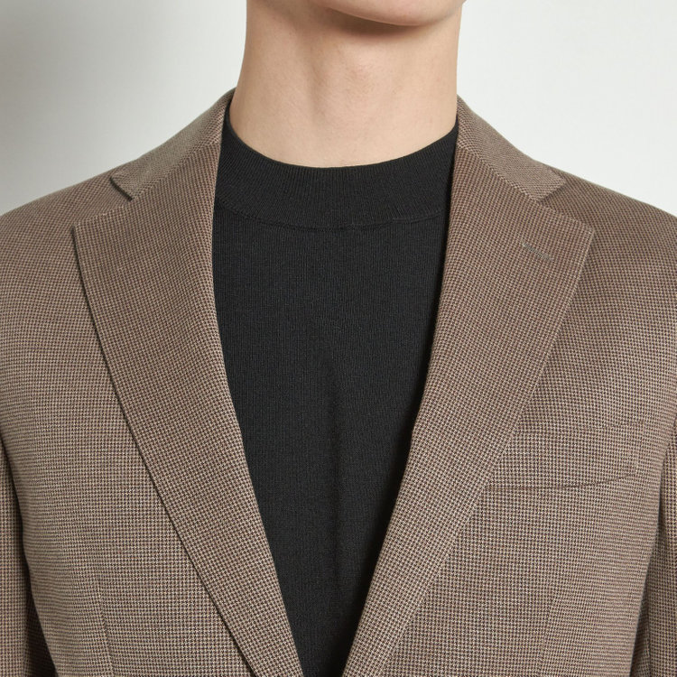 シルバーライン 【5DAYS CLOSET】【RBC】【春夏】2釦シングルジャケット/ブラウン×ハウンドトゥース/パッチポケット 茶中間