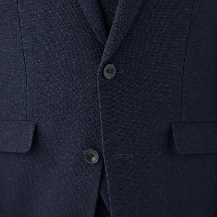 ブラックライン 【SLIM TAPERED_2】【秋冬】2釦シングルスリーピーススーツ 0タック/ネイビー/ウエストシャーリング/4S SUSTAINABILITY&ECOLOGY FABRIC/※パンツ裾上げ済仕様 紺濃色