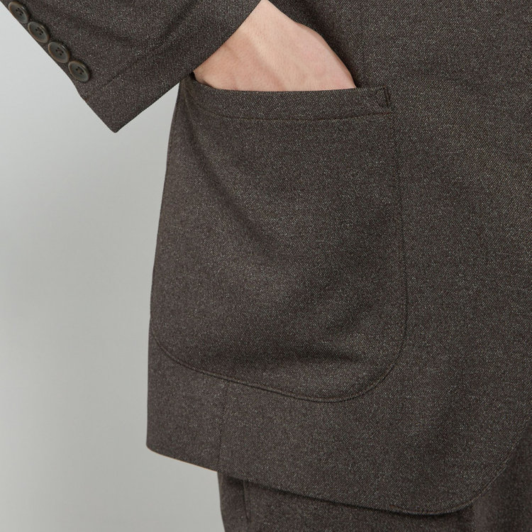 シルバーライン 【CLASSICO TAPERED】【春夏】2釦シングルジャケット/ブラウン/パッチポケット/4S SUSTAINABILITY&ECOLOGY FABRIC 茶濃色