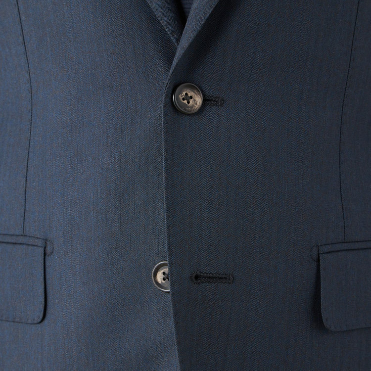 シルバーライン 【CLASSICO TAPERED】【秋冬】2釦シングルスーツ 1タック/ネイビー×シャドーストライプ/ウエストムーブ/Ermenegildo Zegna TRAVELLER woven in italy/※裾上げ必要 紺中間