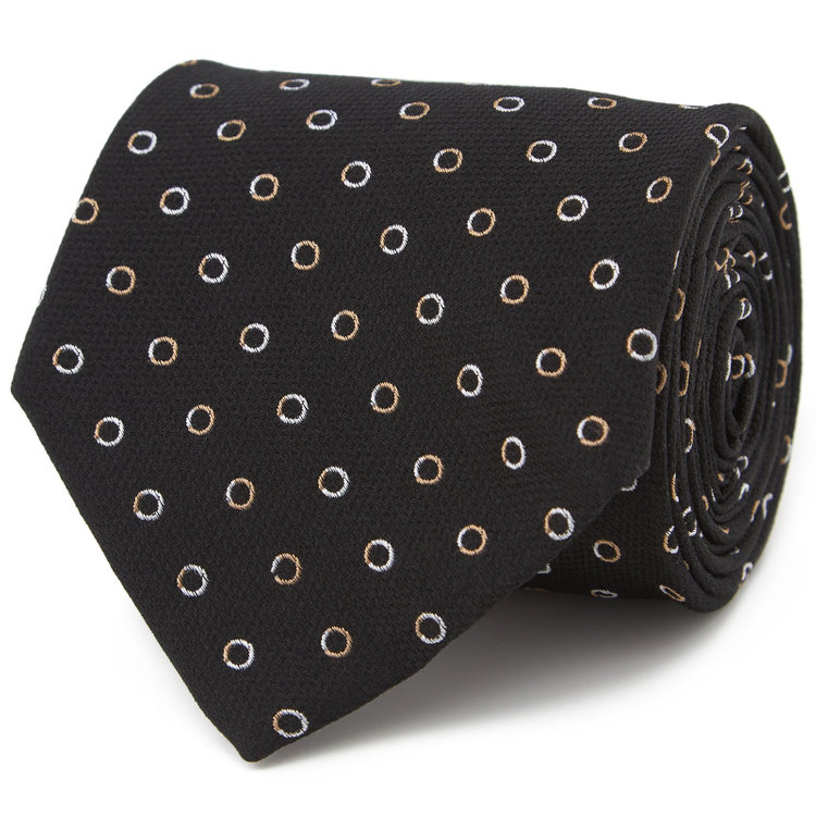 シルバーライン 【SILVER LINE】シルク小紋ネクタイ 8.5cm幅/ブラック/SARUTAHIKO COFFEE その他