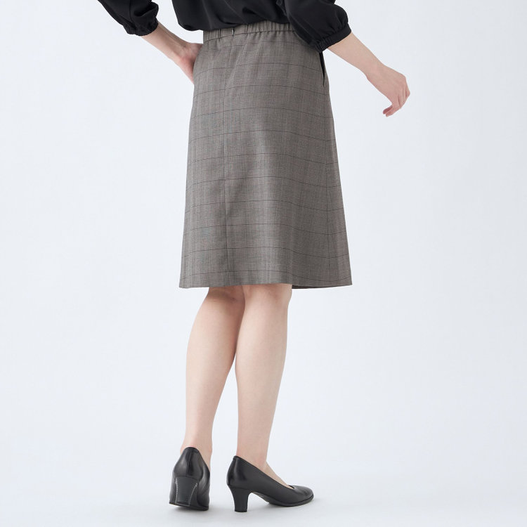 シルバーライン 【SL】【年間】1釦シングル 2Way スカート&パンツスーツ/グレー×チェック/ウエストシャーリング仕様/ウォッシャブル/※パンツ裾上げ済仕様 グレー中間