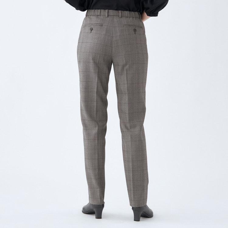 シルバーライン 【SL】【年間】1釦シングル 2Way スカート&パンツスーツ/グレー×チェック/ウエストシャーリング仕様/ウォッシャブル/※パンツ裾上げ済仕様 グレー中間