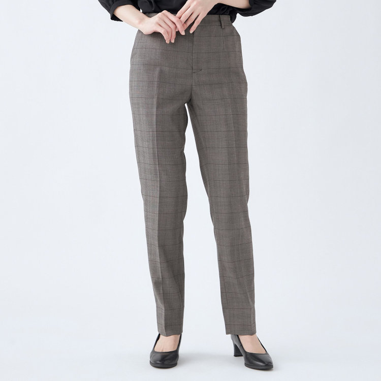 シルバーライン 【SL】【年間】1釦シングル 2Way スカート&パンツスーツ/グレー×チェック/ウエストシャーリング仕様/ウォッシャブル/※パンツ裾上げ済仕様 グレー中間