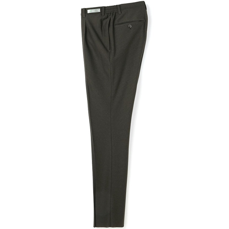 シルバーライン 【CLASSICO TAPERED】【春夏】1タックテーパードパンツ/カーキ/ウエストシャーリング仕様/4S SUSTAINABILITY&ECOLOGY FABRIC/※裾直し必要 緑濃色