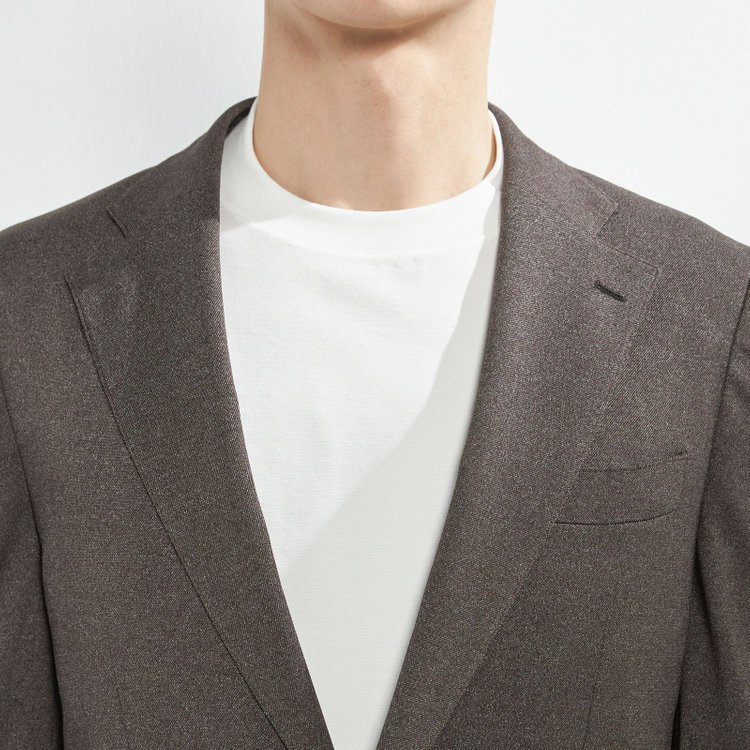 シルバーライン 【CLASSICO TAPERED】【春夏】2釦シングルジャケット/ブラウン/パッチポケット/4S SUSTAINABILITY&ECOLOGY FABRIC 茶濃色