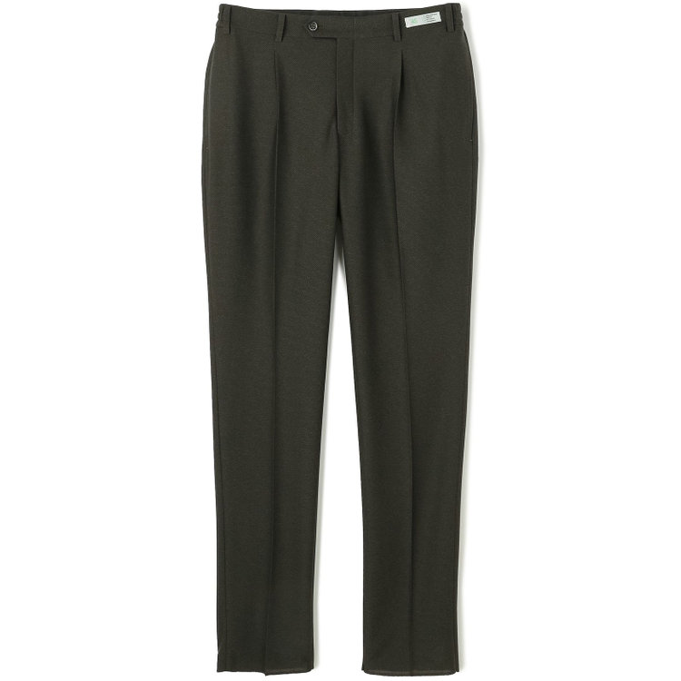 シルバーライン 【CLASSICO TAPERED】【春夏】1タックテーパードパンツ/カーキ/ウエストシャーリング仕様/4S SUSTAINABILITY&ECOLOGY FABRIC/※裾直し必要 緑濃色