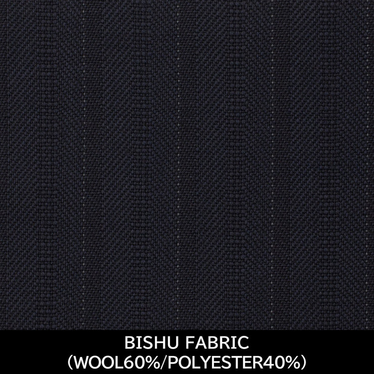 スーツセレクト 【国内縫製】【MEN'S】【パターンオーダー】【CLASSICO TAPERED S】【秋冬】スーツ/ネイビー×ストライプ/BISHU FABRIC (WOOL60%/POLYESTER40%) ネイビー系(紺)